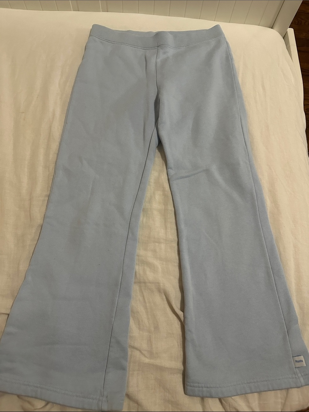 Roots Light Blue Kids Fleece Flared Leggings